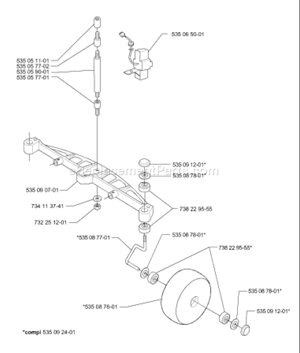 Page E Diagram and Parts List for SOLARMOWER 2001-01 Husqvarna Lawn Mower