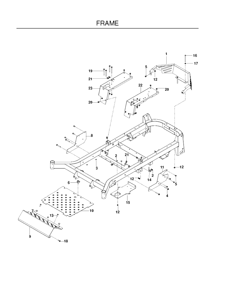 Frame 21 Diagram and Parts List for MZ54 (97045580100)(2019-12) Husqvarna Lawn Mower