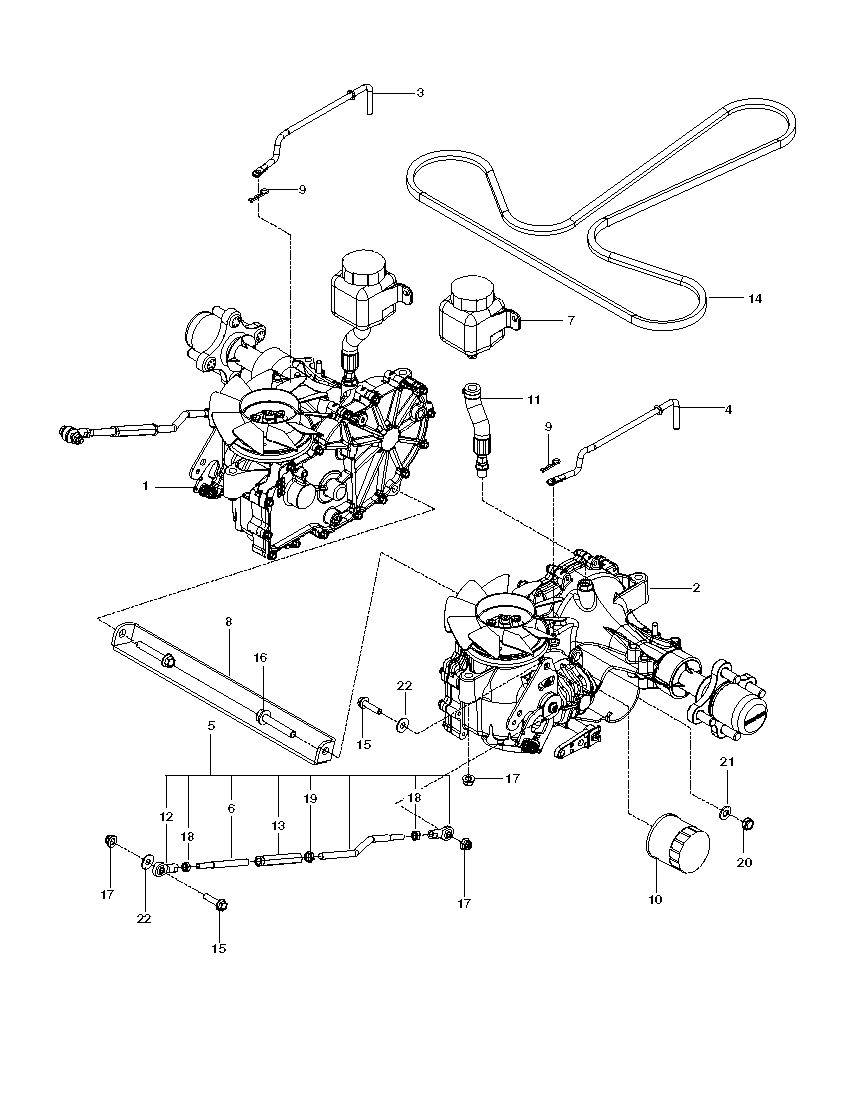 Hydraulic Pump - Motor Diagram and Parts List for P-ZT4822CA (966663801)(2011-11) Husqvarna Lawn Tractor