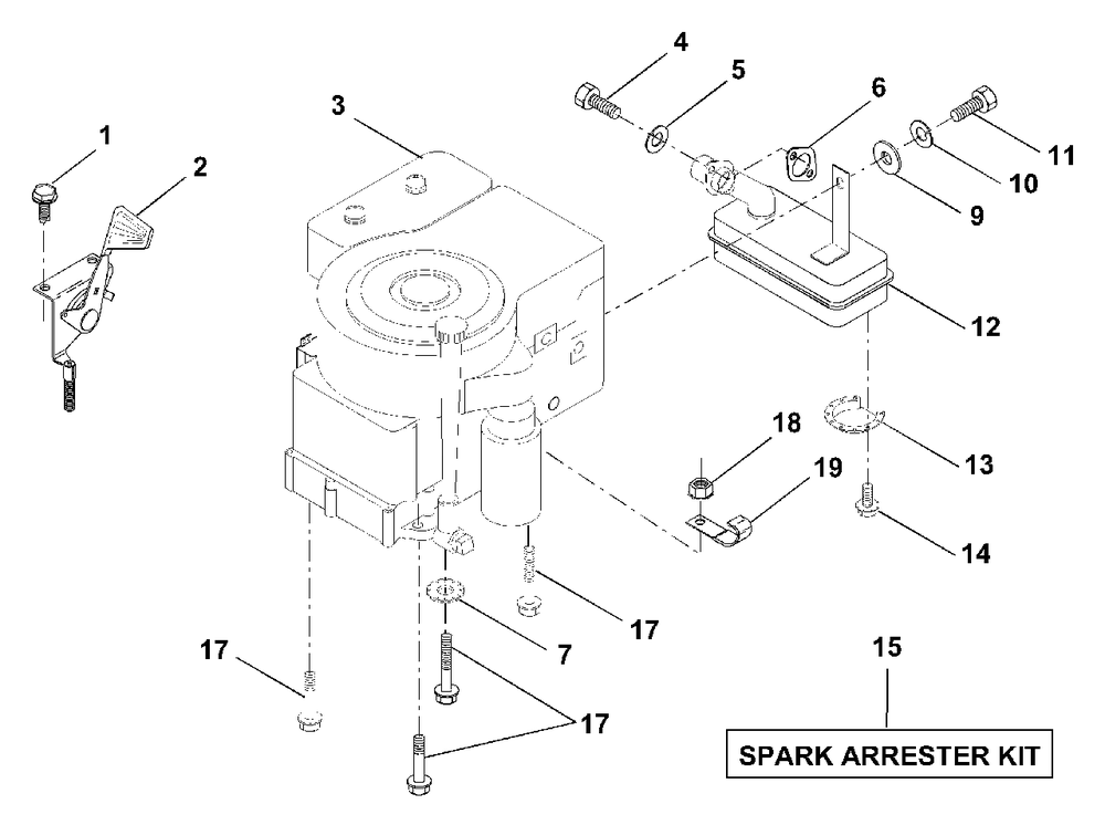 Engine Diagram and Parts List for LR111 (954001212-A)(1994-07) Husqvarna Lawn Tractor