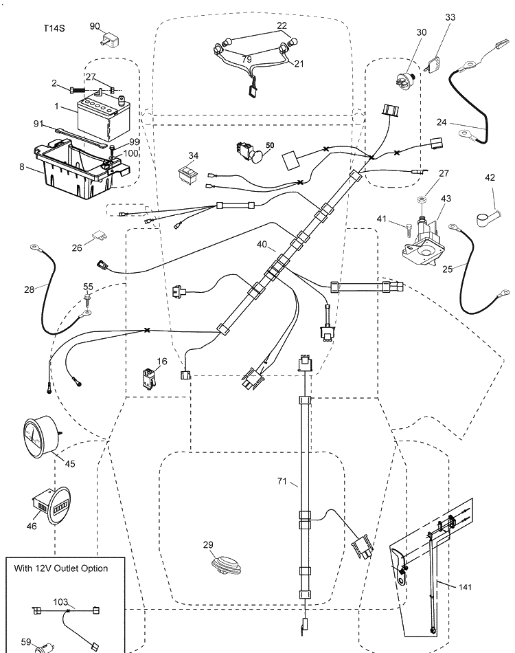 Electrical Diagram and Parts List for 2748GLS (96043006500)(2008-12) Husqvarna Lawn Mower