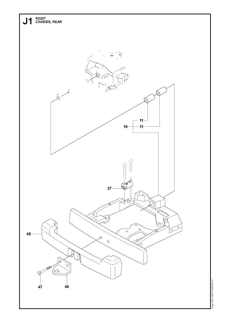 Chassis Upper Diagram and Parts List for R220T (966785701)(2012-03) Husqvarna Lawn Mower