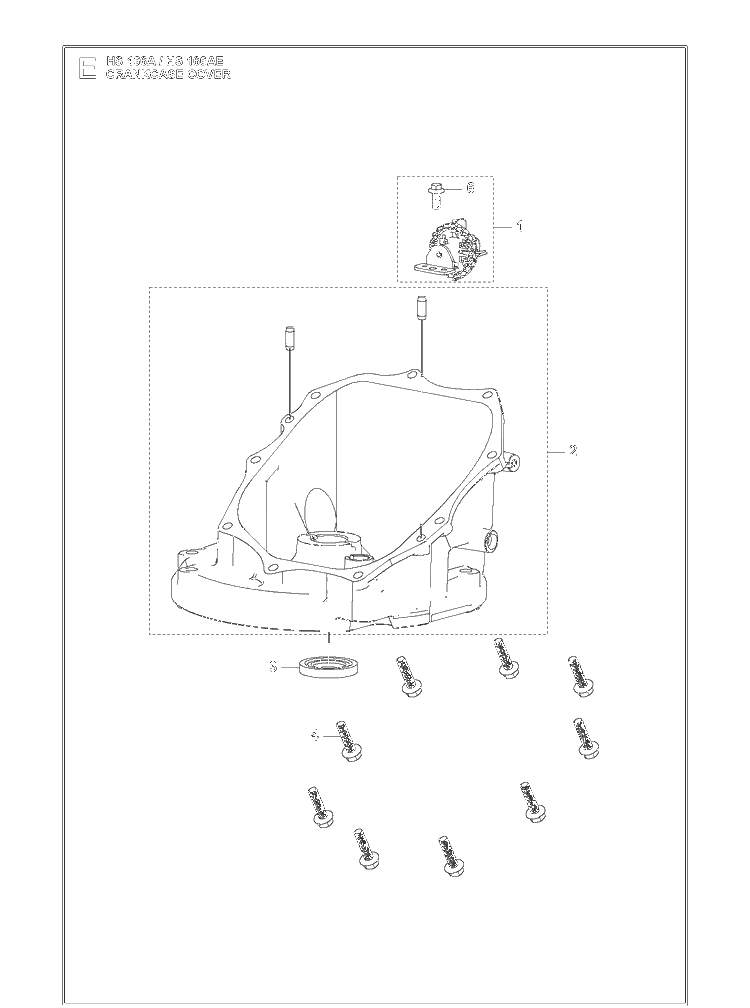 Crankcase Cover Diagram and Parts List for HS166AE (531451001)(599912501) Husqvarna Engine