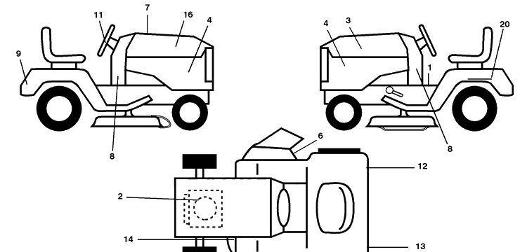 Decals Diagram and Parts List for PB195H42LT (96042003601)(2007-05) Husqvarna Lawn Mower