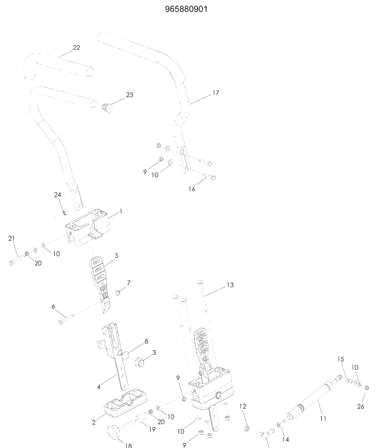 Steering 2 Diagram and Parts List for LSZ5424 (965880901)(2008-11) Husqvarna Lawn Mower