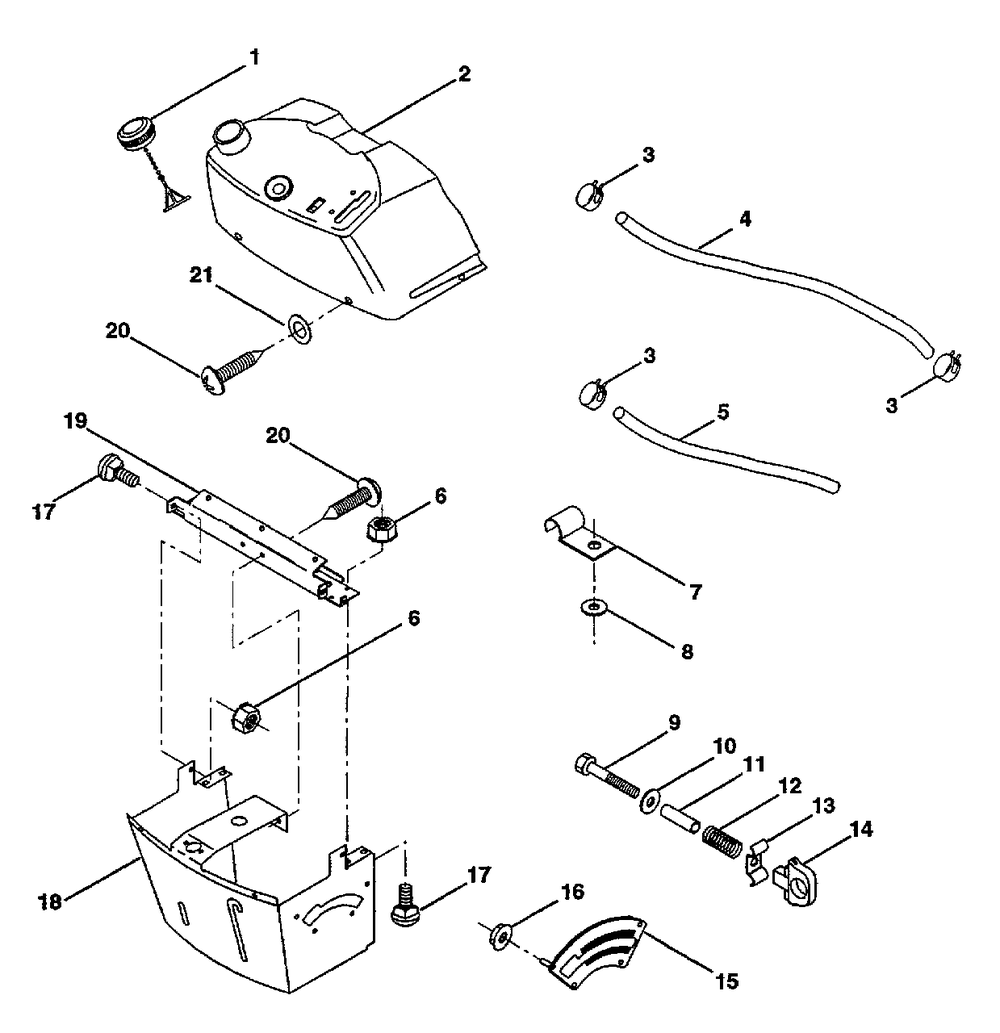 Dash Diagram and Parts List for LT100 (954000312-A)(1991-07) Husqvarna Lawn Tractor