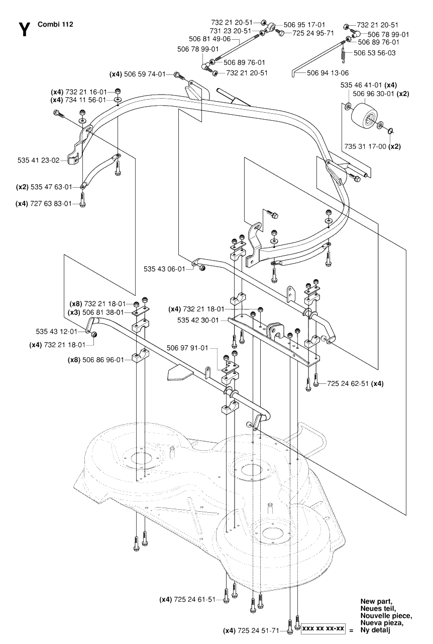 Protection Frame 2 Diagram and Parts List for R15-V2AWD (965080101)(2006-05) Husqvarna Lawn Tractor