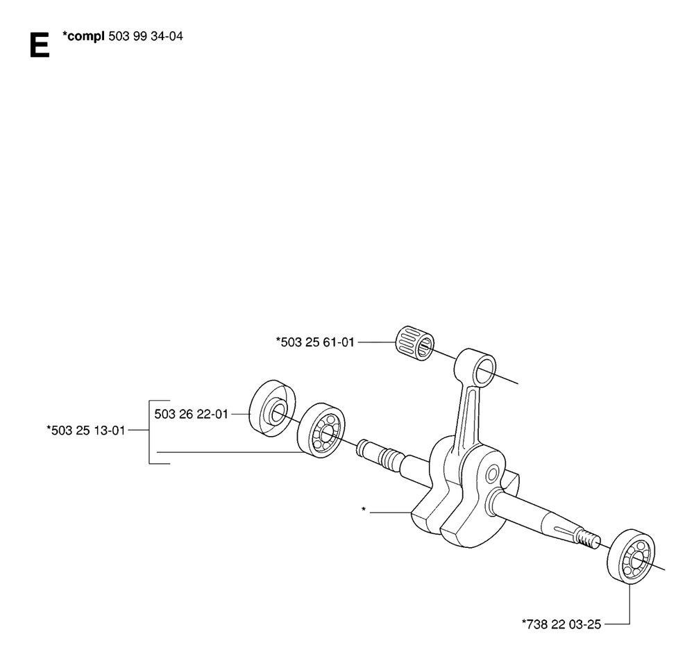 Crankshaft Diagram and Parts List for 390XP-XPG-XPW 20064000001 & Above Husqvarna Chainsaw