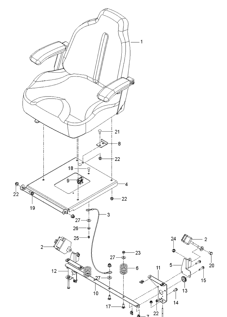 Seat Diagram and Parts List for MZ61 (970467701-00)(2020-04) Husqvarna Lawn Mower