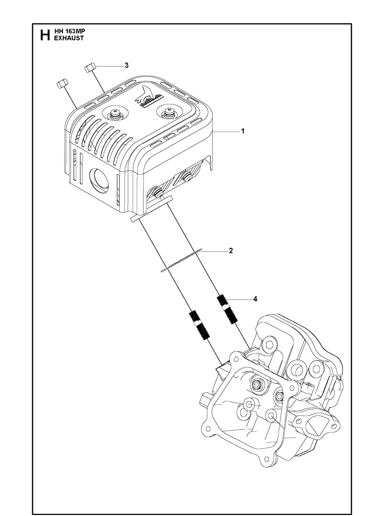 Exhaust Diagram and Parts List for 970505201 2021-01 Husqvarna Engine