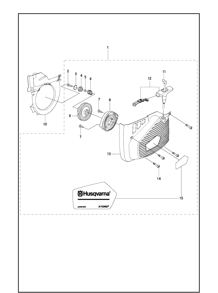 Starter Diagram and Parts List for K970 2016-07 Husqvarna Lawn Tractor Accessories