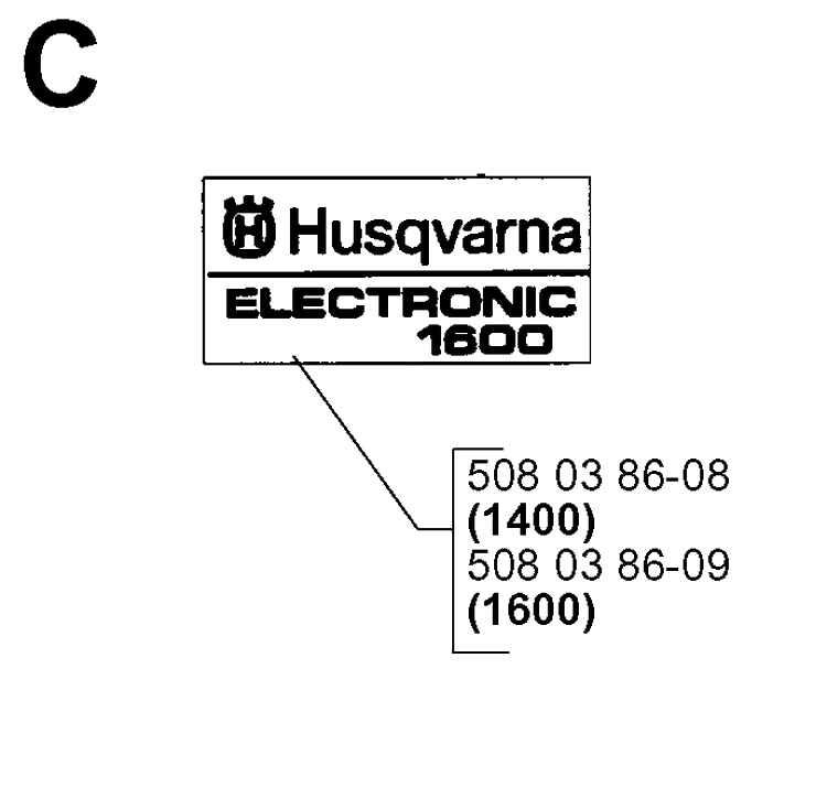 Decals Diagram and Parts List for 1600 19984000001-Current Husqvarna Chainsaw