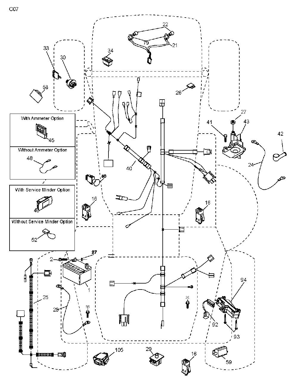 Electrical Diagram and Parts List for CTH200TWIN (96061026200)(2010-01) Husqvarna Lawn Tractor