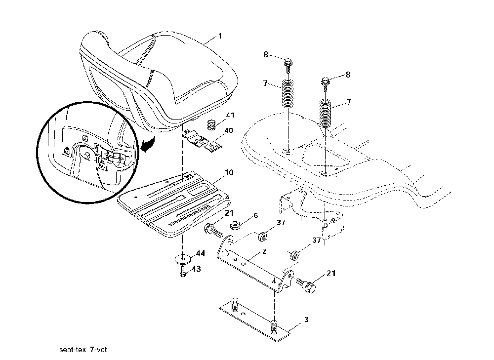 Seat Diagram and Parts List for LTH1842TWIN (96041005300, 960410053)(2007-03) Husqvarna Lawn Tractor