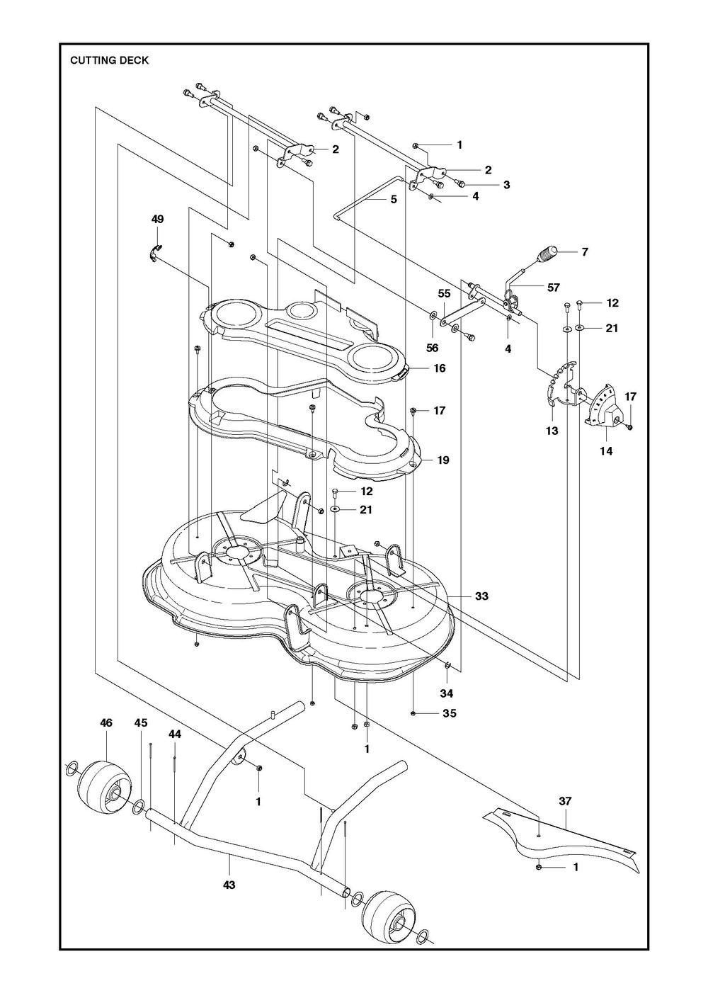 Mower Deck / Cutting Deck Diagram and Parts List for R112C52014-2021  Husqvarna Lawn Tractor