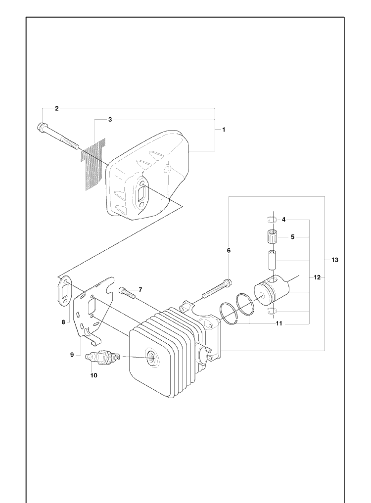 Muffler Diagram and Parts List for 325HS75 (X-SERIES)(2008-05) Husqvarna Hedge Trimmer