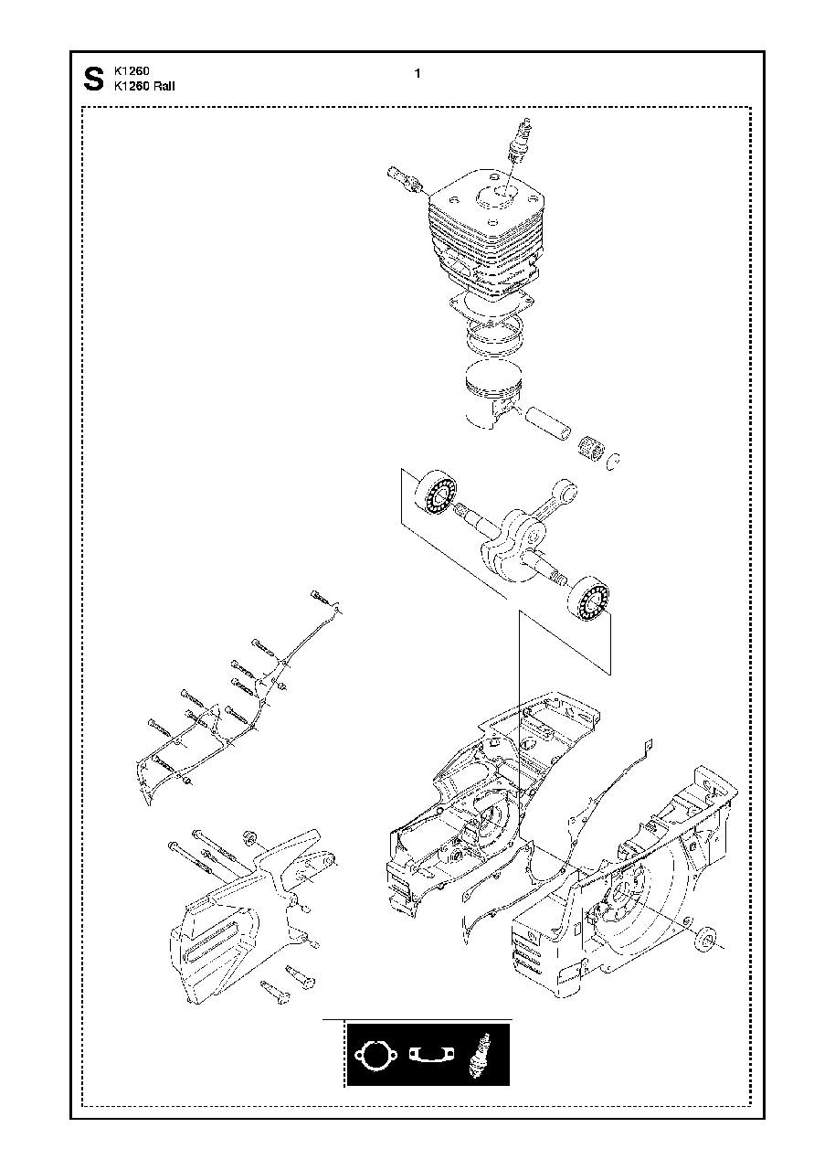 Short Block Diagram and Parts List for K1260RAIL 2010-10 Husqvarna Circular Saw