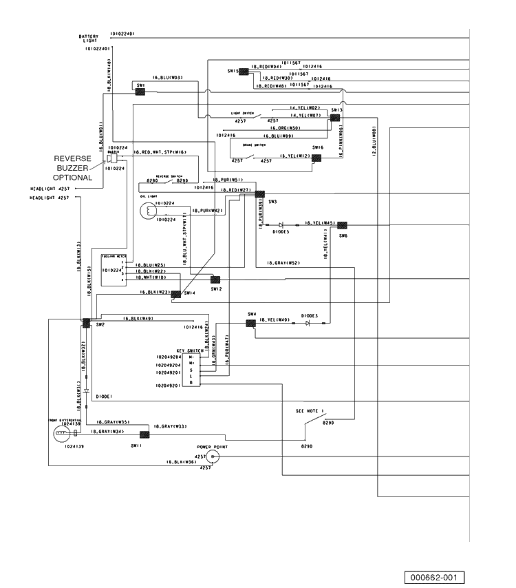 Wiring Gasoline Vehicles, Single Piece (Part A) Diagram and Parts List for HUV4421GXP 2006-11 Husqvarna Lawn Tractor