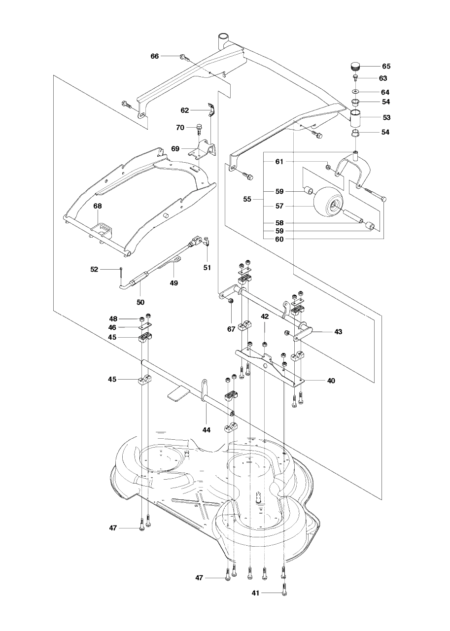 Mower Deck / Cutting Deck 6 Diagram and Parts List for R15T (966414201)(2010-07) Husqvarna Lawn Tractor