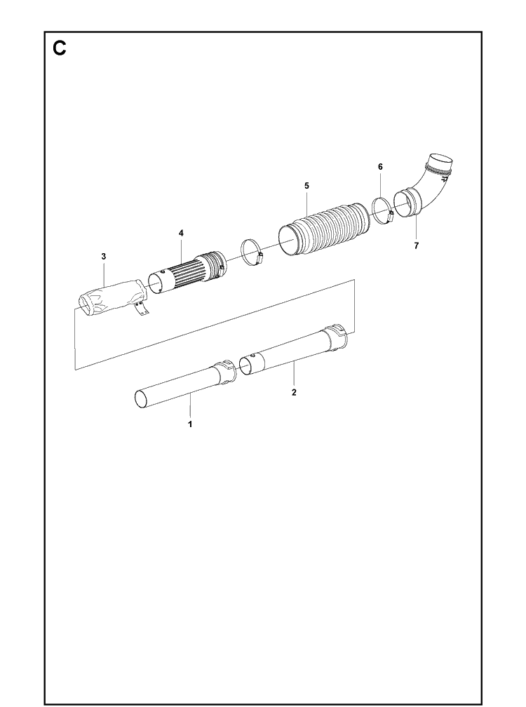 Tube Diagram and Parts List for 356BF  Husqvarna Leaf Blower / Vacuum
