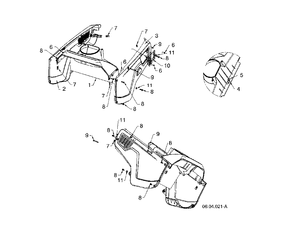 Plenum/exhaust plate Diagram and Parts List for ST151-96183000405  Husqvarna Snow Blower