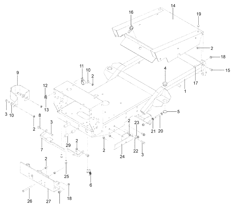 Frame Diagram and Parts List for WHF6123 (966947007)(2009-09) Husqvarna Lawn Mower