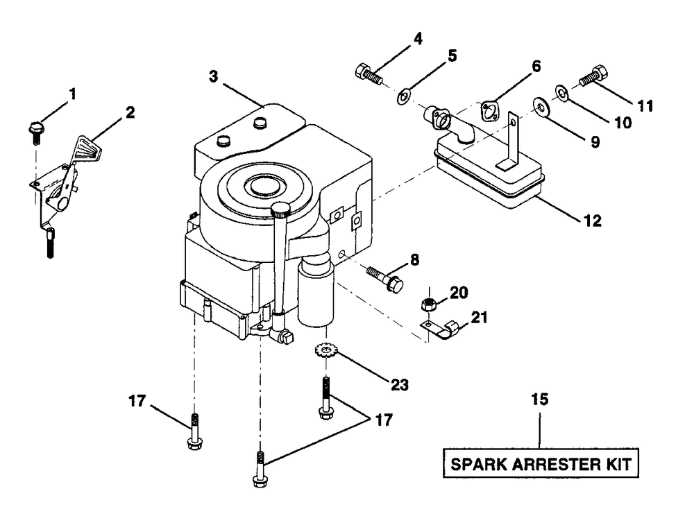 Engine Diagram and Parts List for LR12 (954000762-A)(1994-01) Husqvarna Lawn Tractor