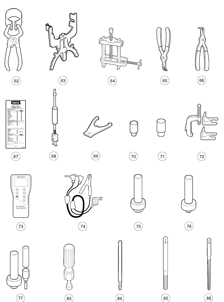 Maintenance And Service Tools - Gas 3 Diagram and Parts List for HUV4421GXP 2009 Husqvarna Lawn Tractor