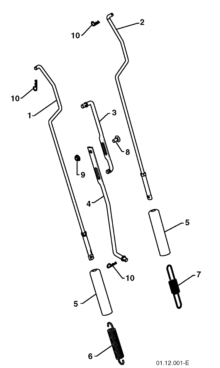 Handle 2 Diagram and Parts List for 924SB 2010-08 Husqvarna Snow Blower