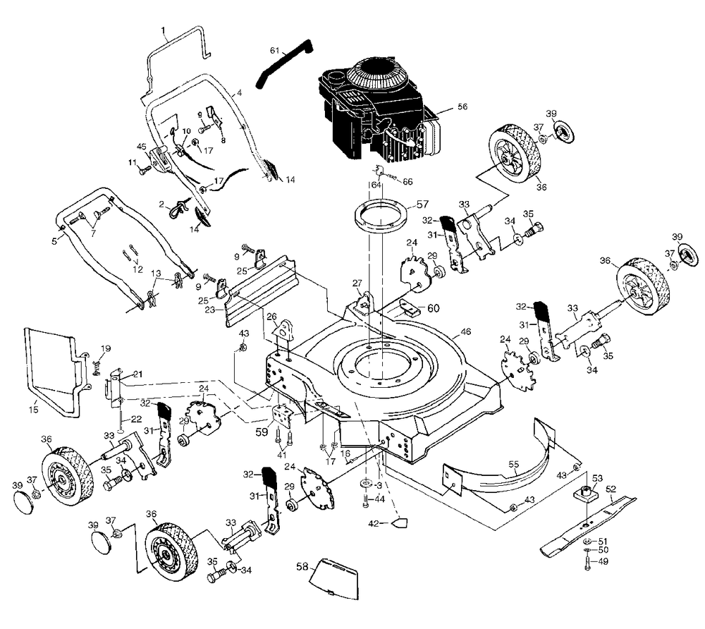 Repair Parts Diagram and Parts List for 6020MD (954222688-A)(2001-01) Husqvarna Lawn Mower