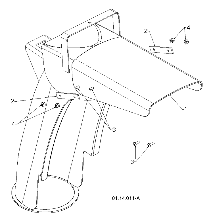 Control Panel And Discharge Chute 4 Diagram and Parts List for ST268EP (96191003806)(2012-09) Husqvarna Snow Blower