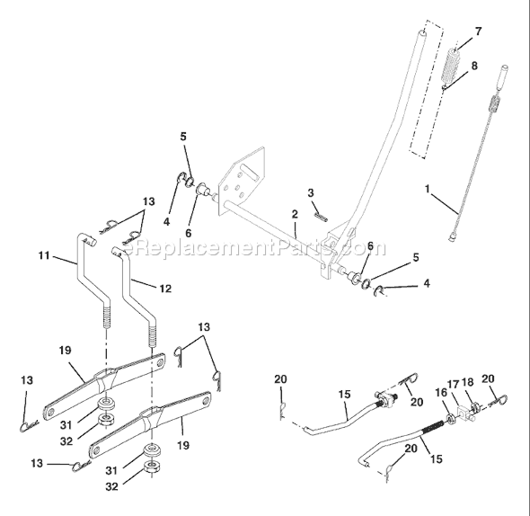 Page G Diagram and Parts List for LTH1742D (954570376) (2003-05) Husqvarna Lawn Tractor