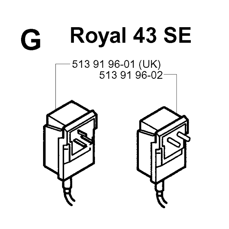 Electrical Diagram and Parts List for ROYAL43 1998-05 Husqvarna Lawn Mower
