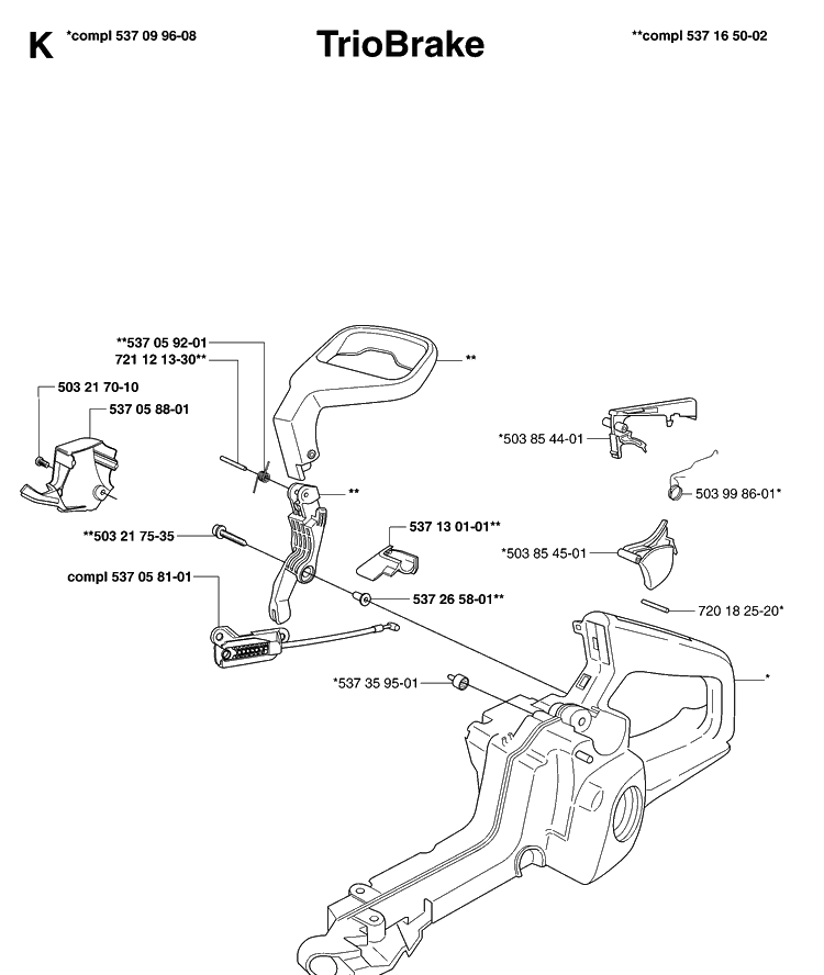 Fuel Tank Diagram and Parts List for 346XP (TRIOBRAKE)(20070900001-20083600000) Husqvarna Chainsaw