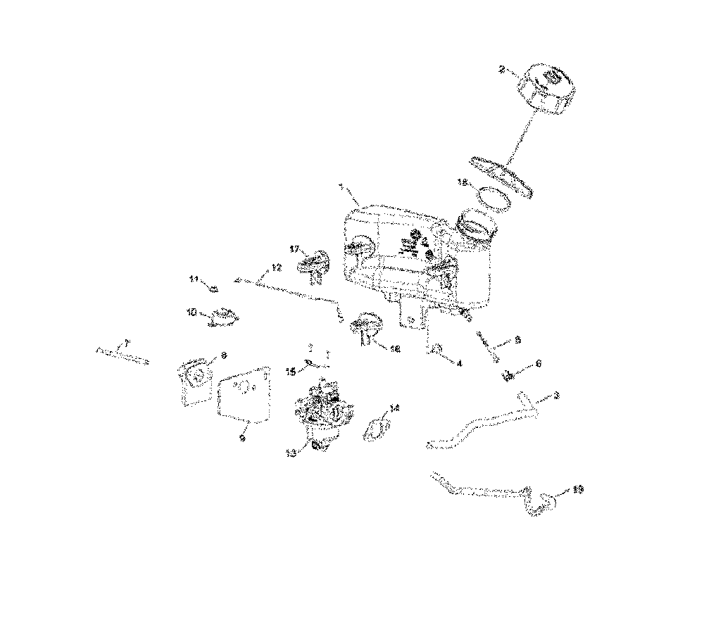 Fuel system Diagram and Parts List for L321AH-96794980100  Husqvarna Lawn Mower