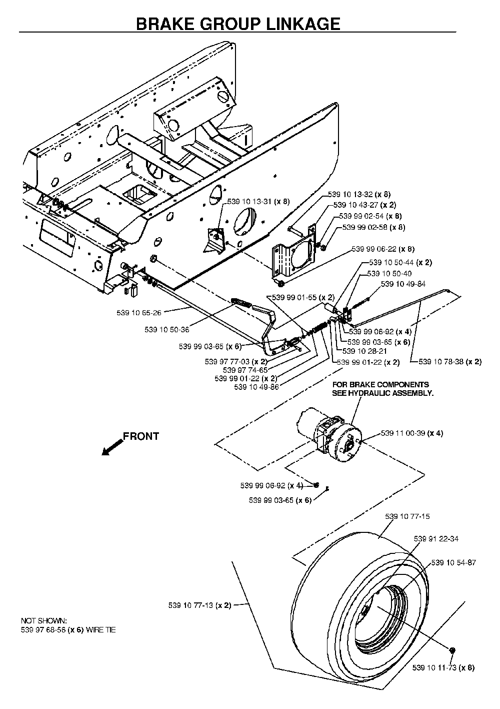 Brake / Rear Mower Lift Diagram and Parts List for BZ34C (968999316)(2006-04) Husqvarna Lawn Tractor