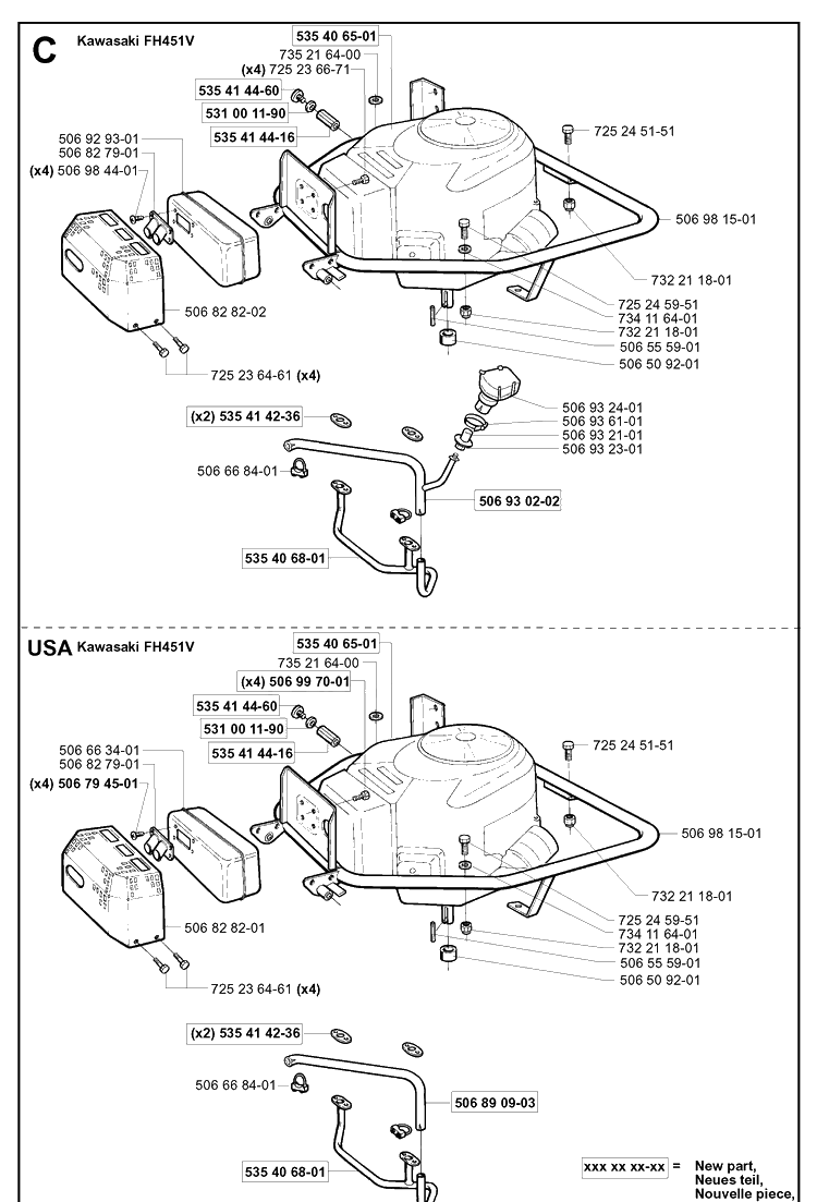 Engine Diagram and Parts List for PR15 2001-02 Husqvarna Lawn Mower