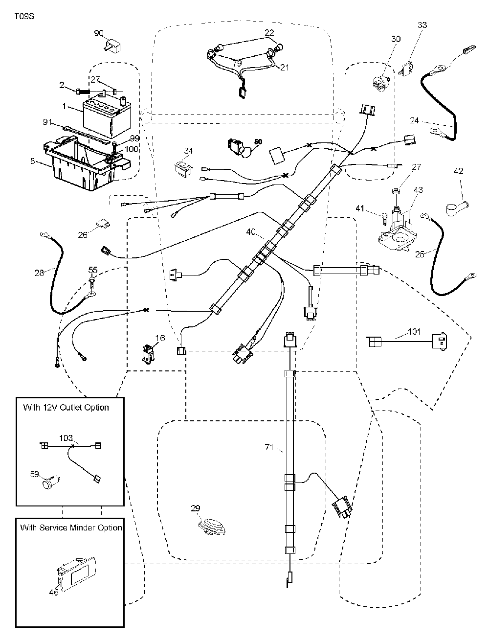 Electrical Diagram and Parts List for GTH260TWIN (96041004502)(2008-09) Husqvarna Lawn Tractor