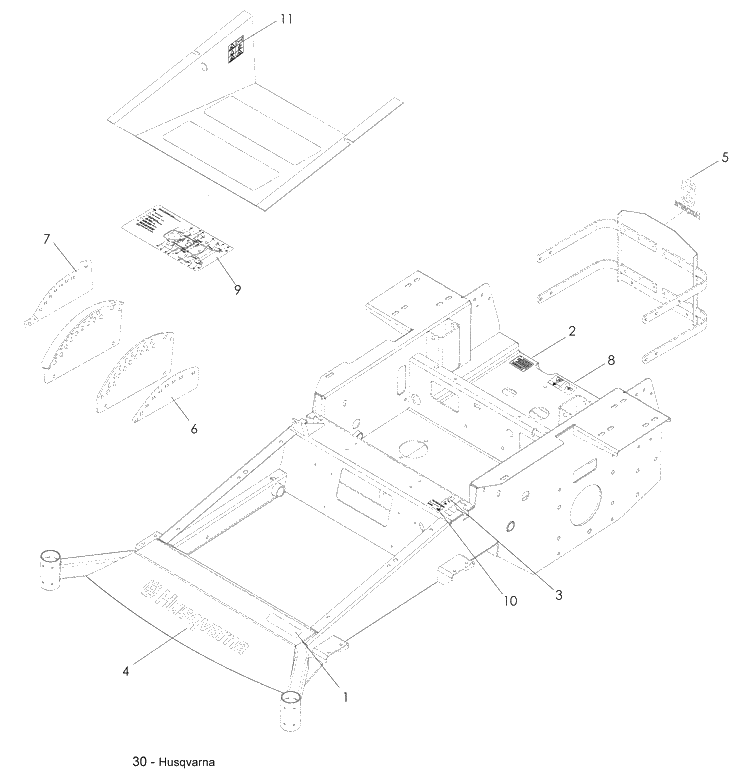 Decals Diagram and Parts List for LZ6130 (968999675)(2008-12) Husqvarna Lawn Mower