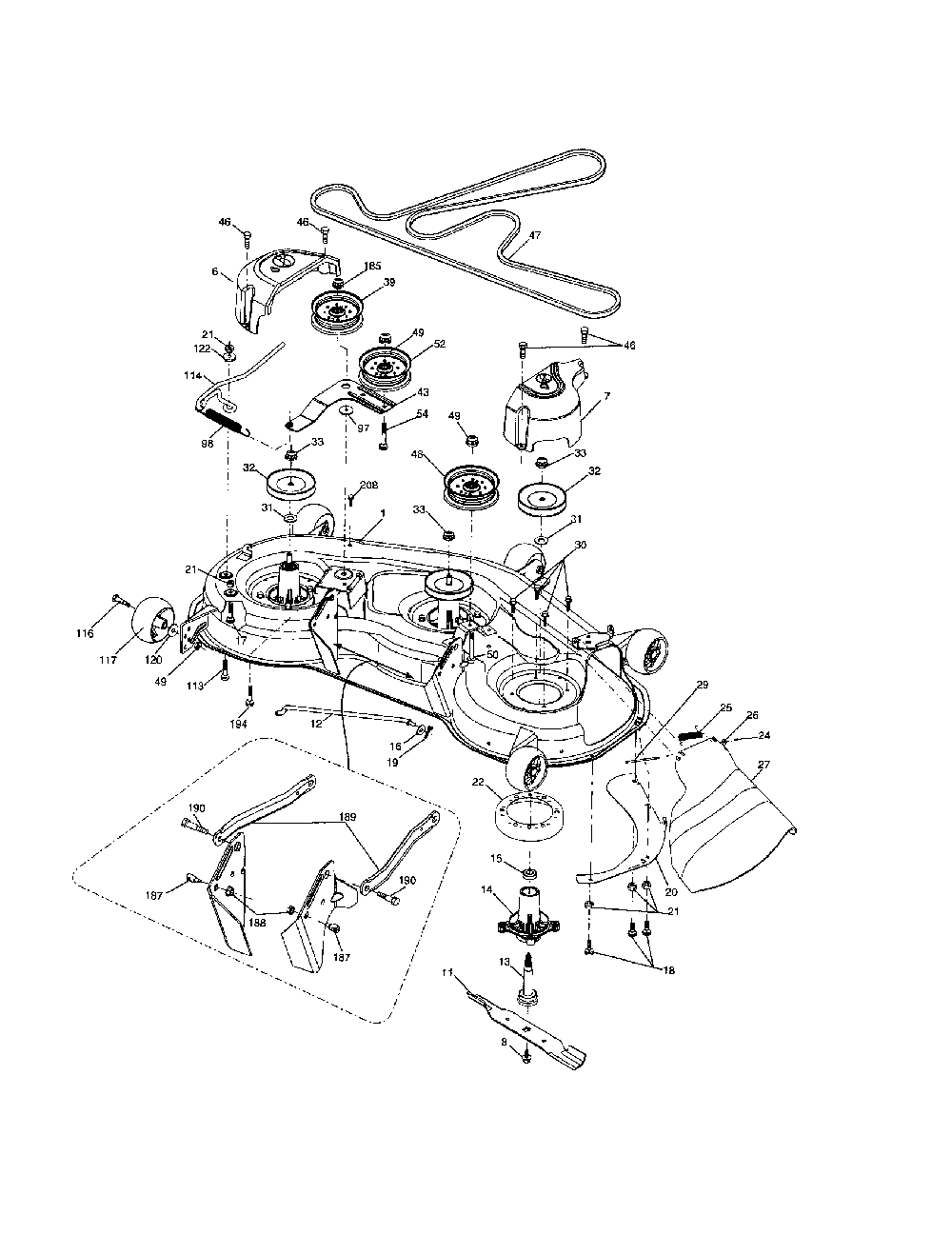 Mower deck Diagram and Parts List for YTH2348-917287561  Husqvarna Lawn Tractor