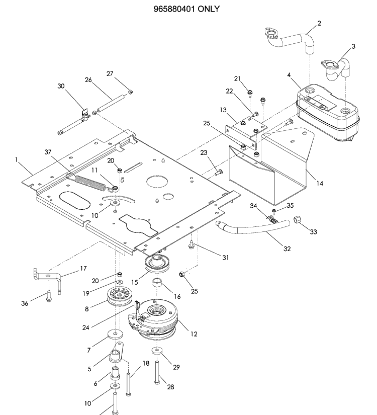 Engine Plate 1 Diagram and Parts List for EZ4824 (965880401)(2009-01) Husqvarna Lawn Mower