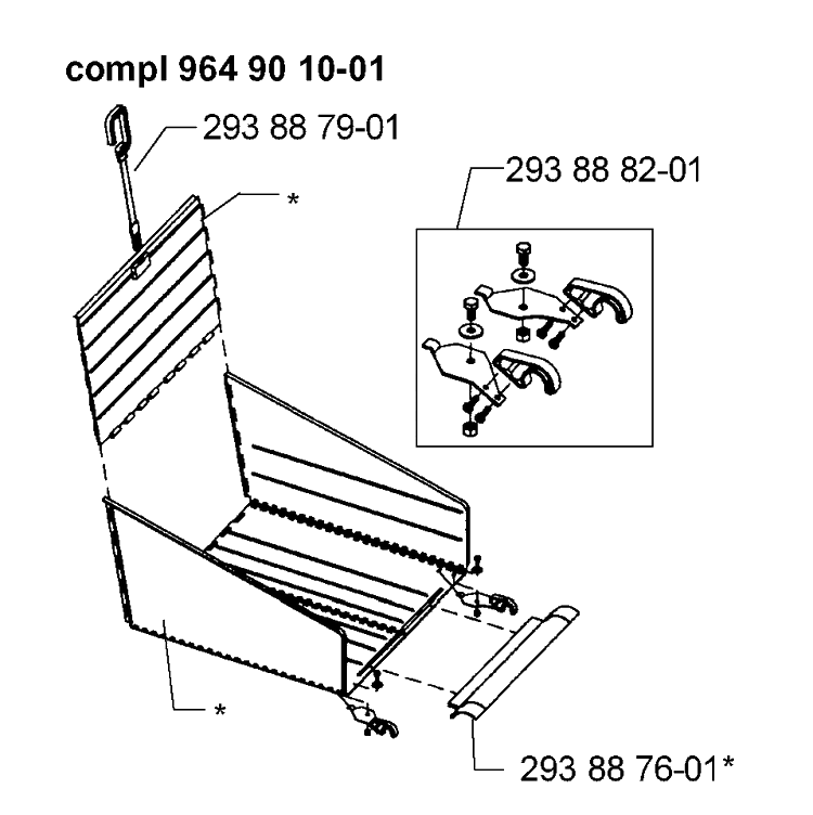 Bagger Diagram and Parts List for DIAMANT40 (964914050)(2000-08) Husqvarna Lawn Mower