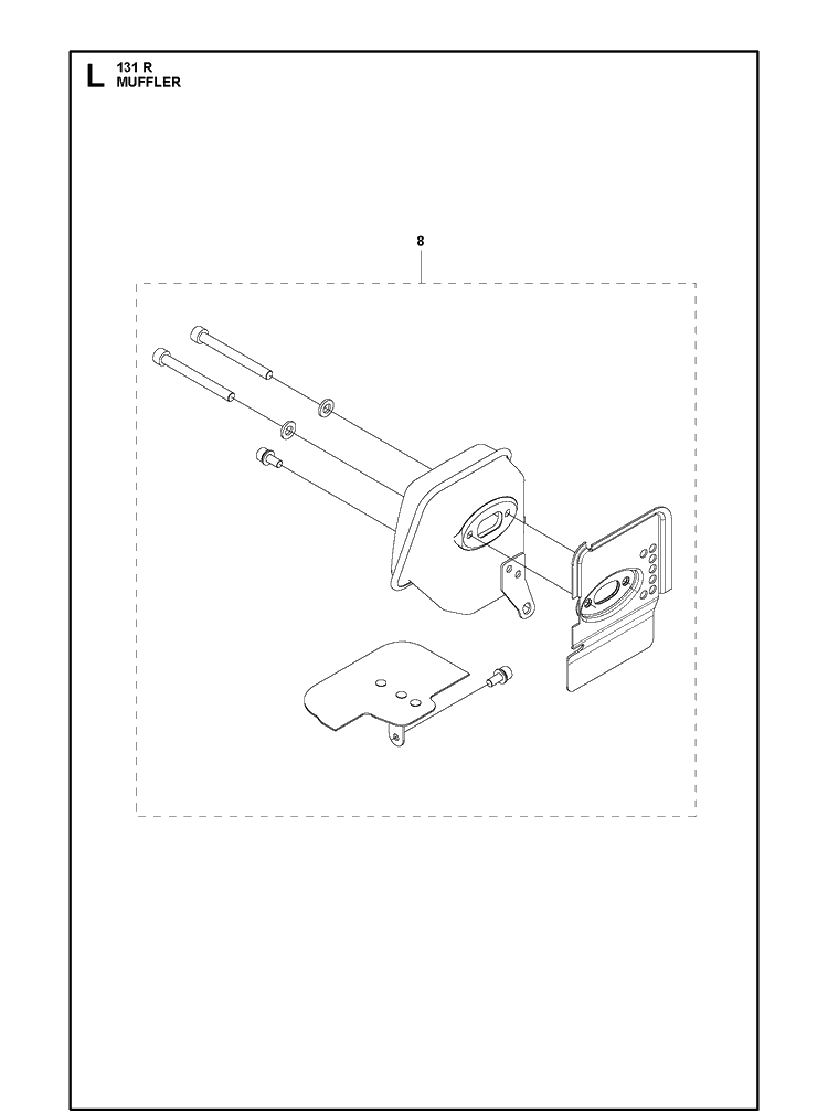 Muffler Diagram and Parts List for 131R (967843102)(2020-10) Husqvarna Edger