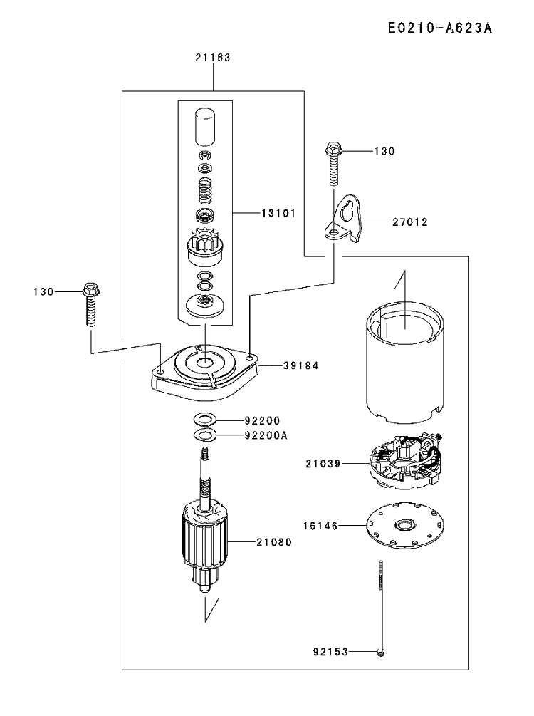 Starter Diagram and Parts List for FR691V-DS15 2017-09 Husqvarna Engine