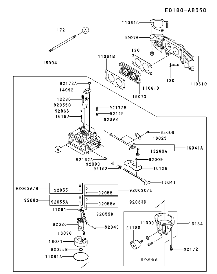 Carburetor Diagram and Parts List for FX691V-AS50 2017-09 Husqvarna Engine