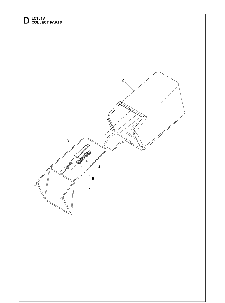 Bagger Diagram and Parts List for LC451V (967099501)(2020) Husqvarna Lawn Mower