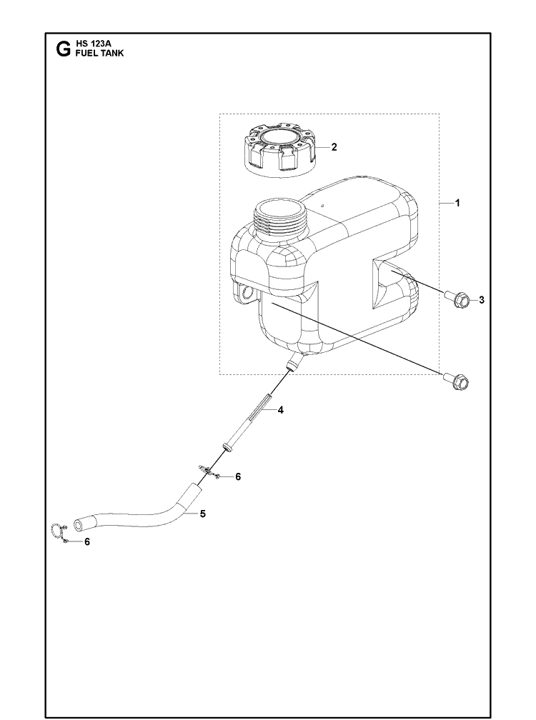 Fuel Tank Diagram and Parts List for 529347201 2021-01 Husqvarna Engine
