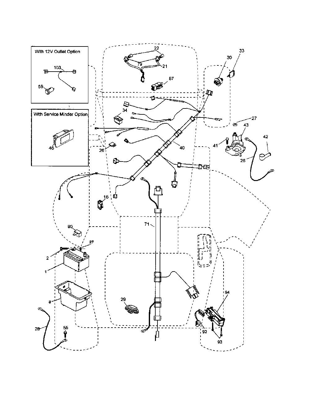 Electrical Diagram and Parts List for 917289600  Husqvarna Lawn Tractor