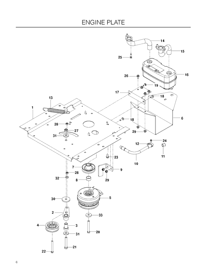 Engine Plate Diagram and Parts List for RZ4623 (967009801)(2012-01) Husqvarna Lawn Mower