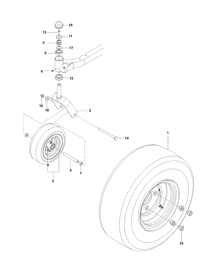 Wheels Tires Diagram and Parts List for RZ4219 (966809002)(2013-10) Husqvarna Lawn Mower